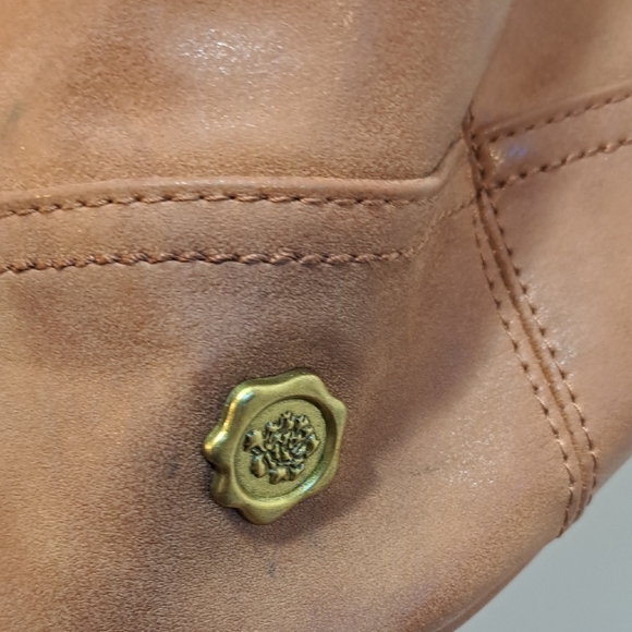 Tassel Accent Tan Leather Sling Backpack - Picture 5 of 9